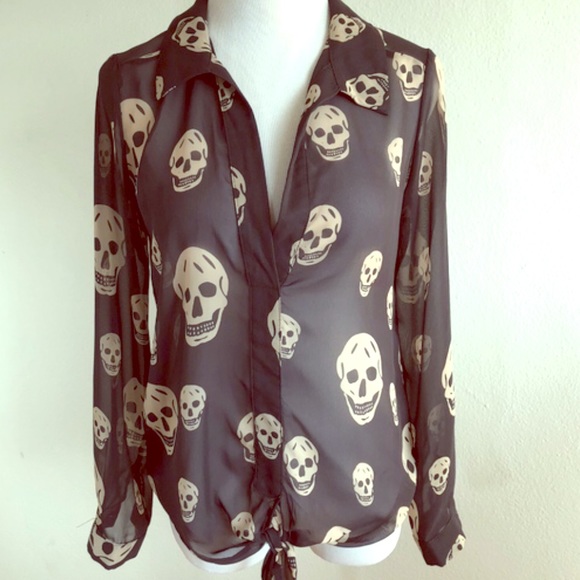 Vintage Havana Tops - Vintage Havana Sheer Skull Blouse 💀